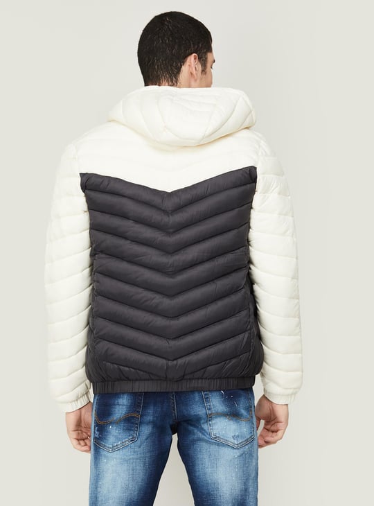 UNITED COLORS OF BENETTON Men Colourblocked Hooded Puffer Jacket