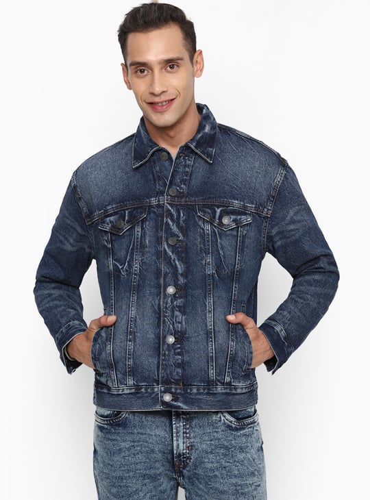 AMERICAN EAGLE Men Washed Denim Jacket