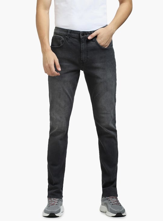 JACK JONES Men Stonewashed Slim Tapered Jeans