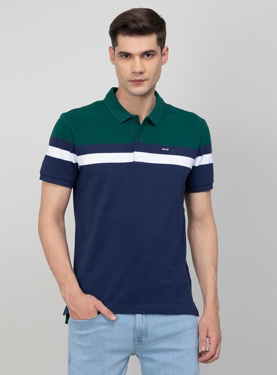 LEVI'S Men Colourblocked Slim Fit Polo T-shirt