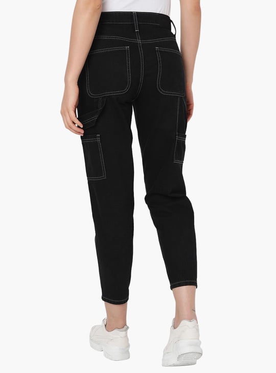 VERO MODA Women Solid Straight Fit Dark Jeans Black