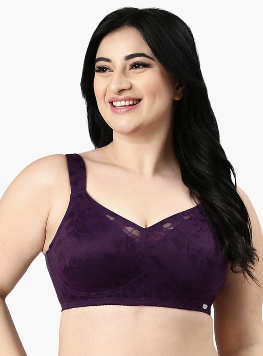 ENAMOR Lace Non-Padded Non-Wired Full Coverage Bra