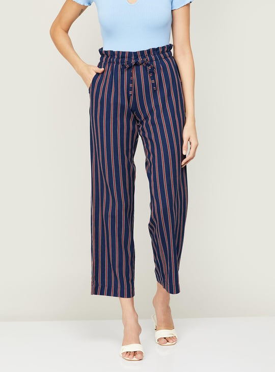 Ladies striped trousers hotsell