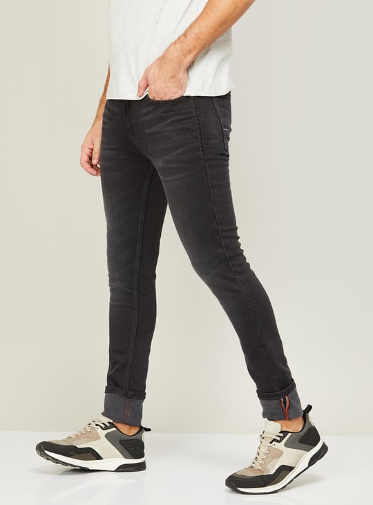 KILLER Men Solid Skinny Fit Dark Jeans Grey