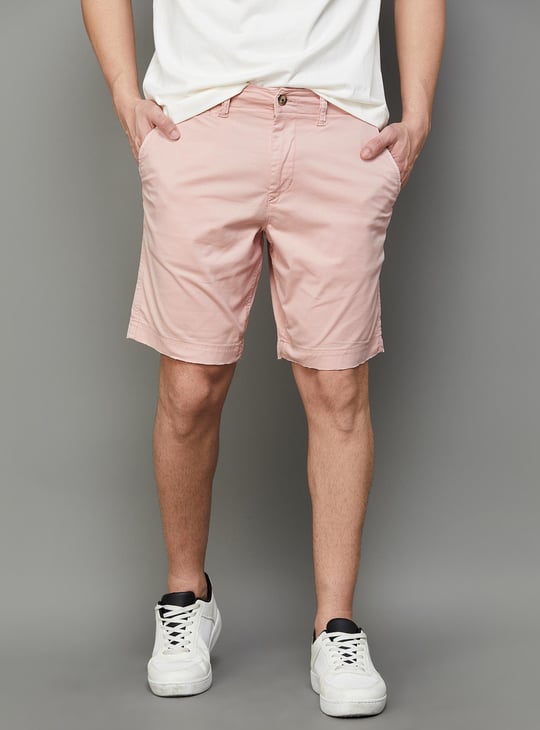 Mens pink denim shorts best sale