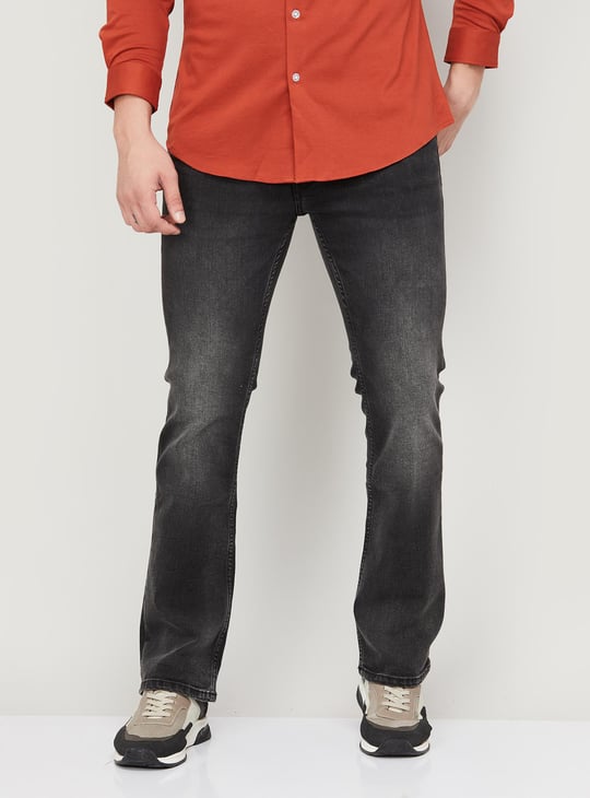 PEPE JEANS Men Bootcut Faded Jeans Black