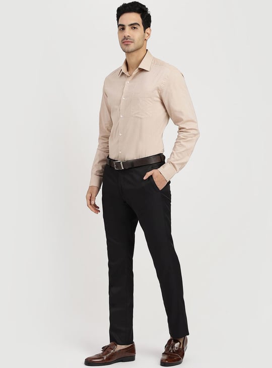 ARROW Men Autoflex Twill Slim Fit Formal Trousers Black