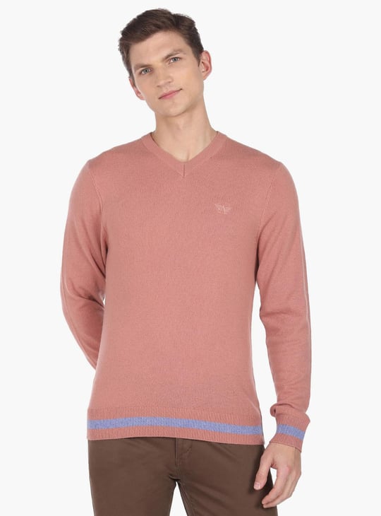 striped sweater peach pink sweater