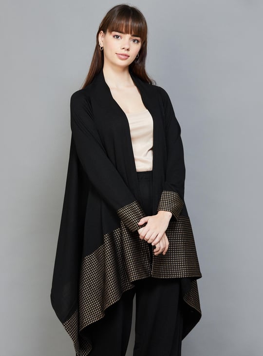 Black waterfall shrug hotsell