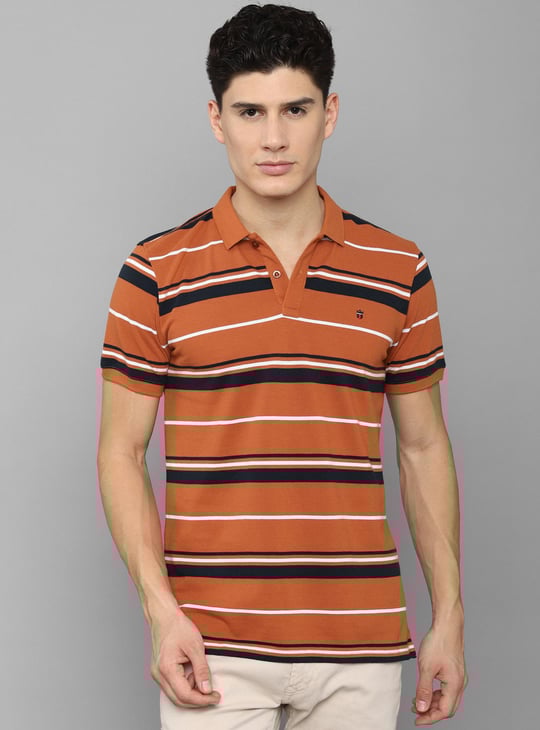 LOUIS PHILIPPE Men Striped Regular Fit Polo T-shirt