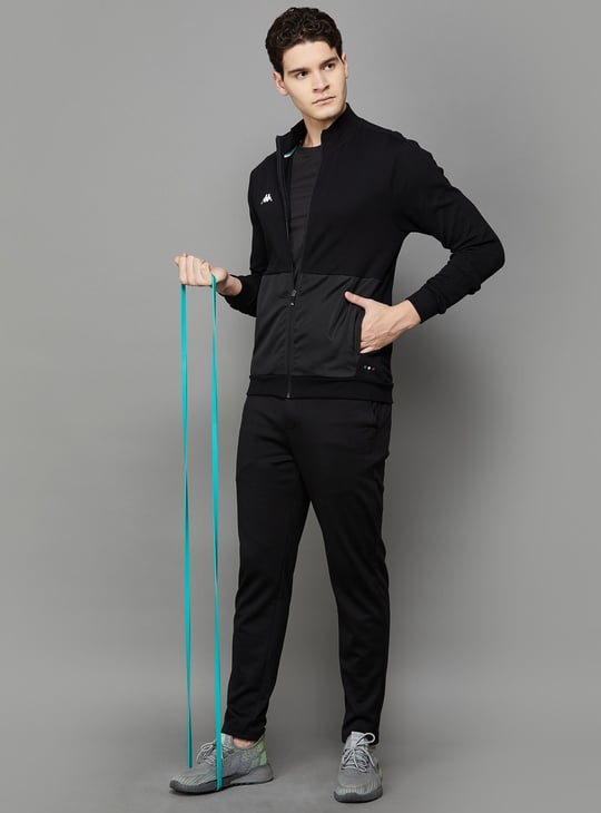 KAPPA Men Solid Zip-Front Jacket | Black