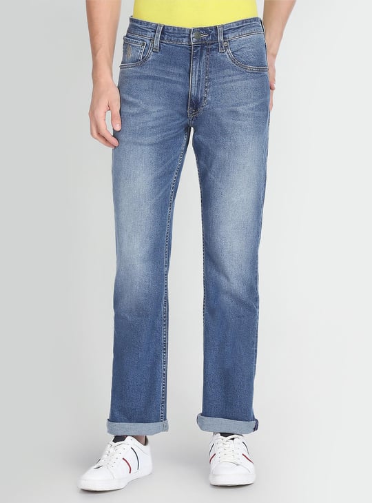 POLO Men Stonewashed Bootcut Jeans Blue