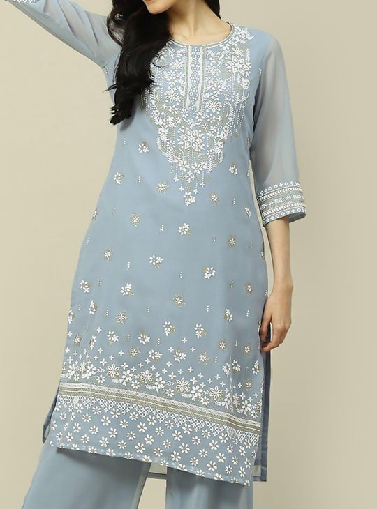 RANGRITI Women Printed Straight Kurta
