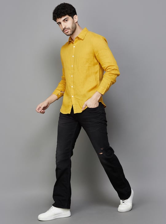 Ecentric Men's Slim Fit Hemp Casual Shirt - Lemon Yellow, XX-Large, Breathable & Eco-Friendly Button Down - View #8