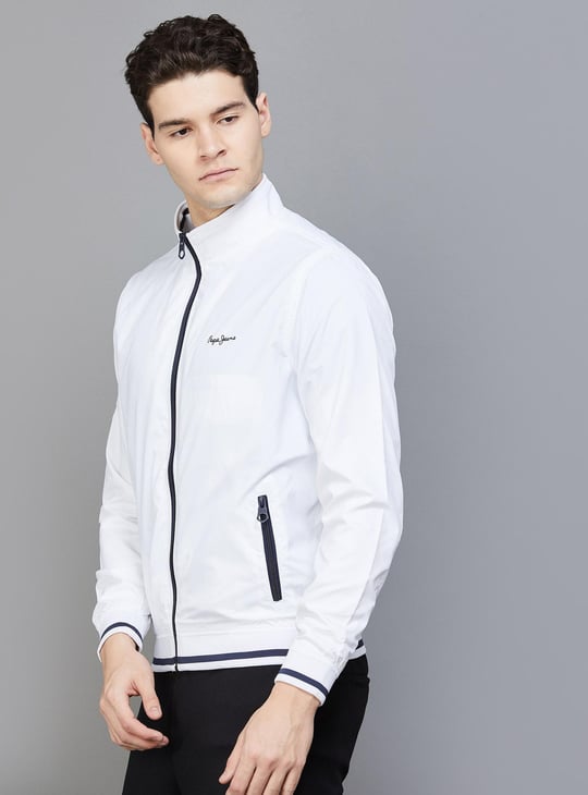PEPE JEANS Men Solid Bomber Jacket | White