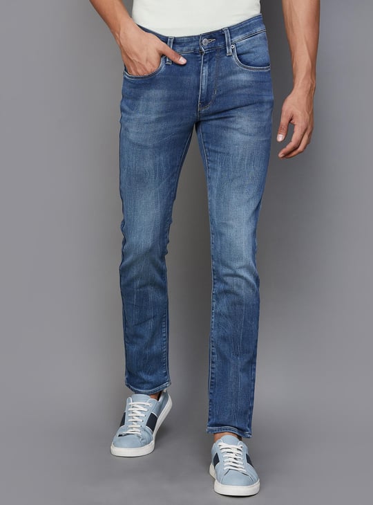 Men Stonewashed Skinny Fit Jeans
