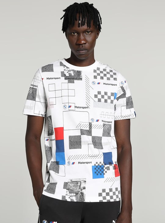 PUMA Men BMW Motorsport Printed Sports T-shirt | White