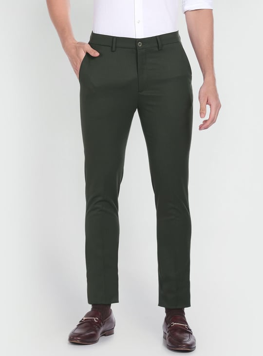 Arrow Mens Skinny Green Chinos Buy Medium Green Trousers Pants For - Main Image