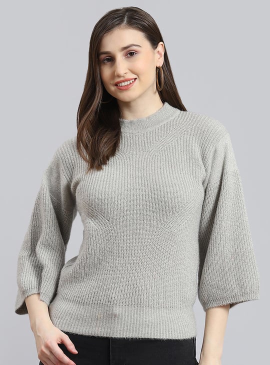 MONTE CARLO Women Solid Sweater Grey