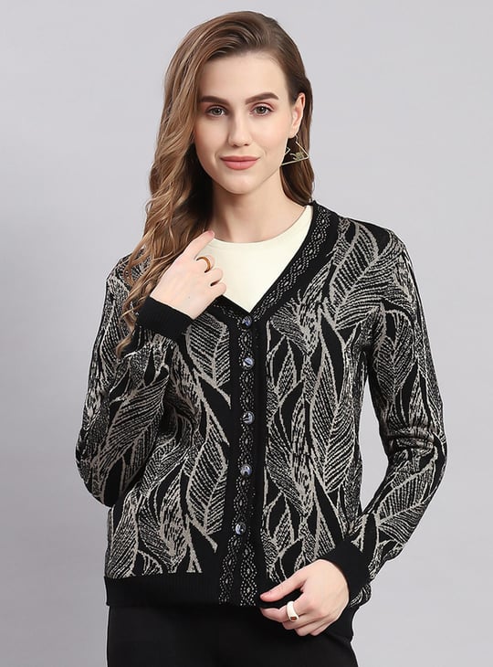 MONTE CARLO Women Knitted V Neck Cardigan