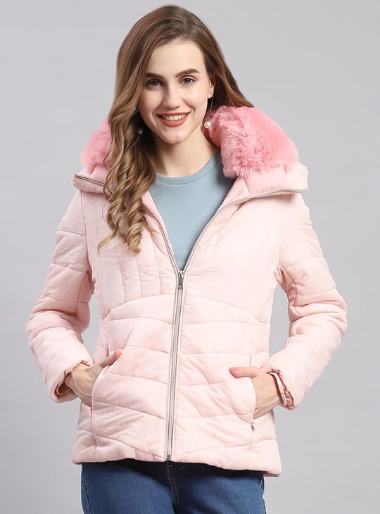 MONTE CARLO Women Quilted Fur-Lined Puffer Jacket Pink