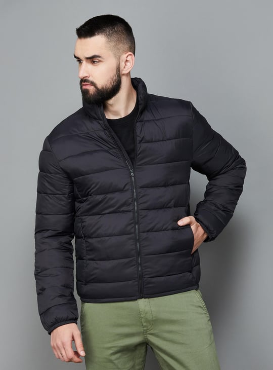 CELIO Men Solid Regular Fit Puffer Jacket Black