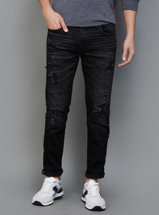 AMERICAN EAGLE Men Solid Skinny Fit Distressed Jeans