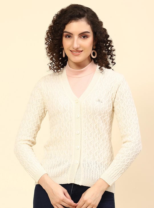 MONTE CARLO Women Knitted Cardigan Beige