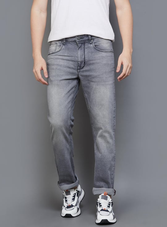 BEING HUMAN Men Bootcut Faded Jeans