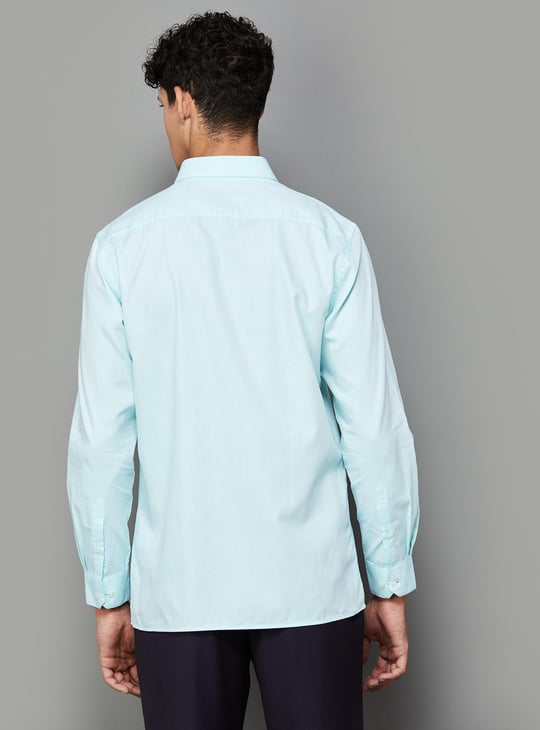 ARROW Men Textured Regular Fit Structured Formal Shirt | Blue