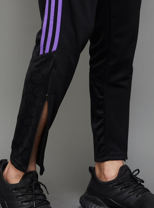 ADIDAS Men Striped Regular Fit Track Pants Black