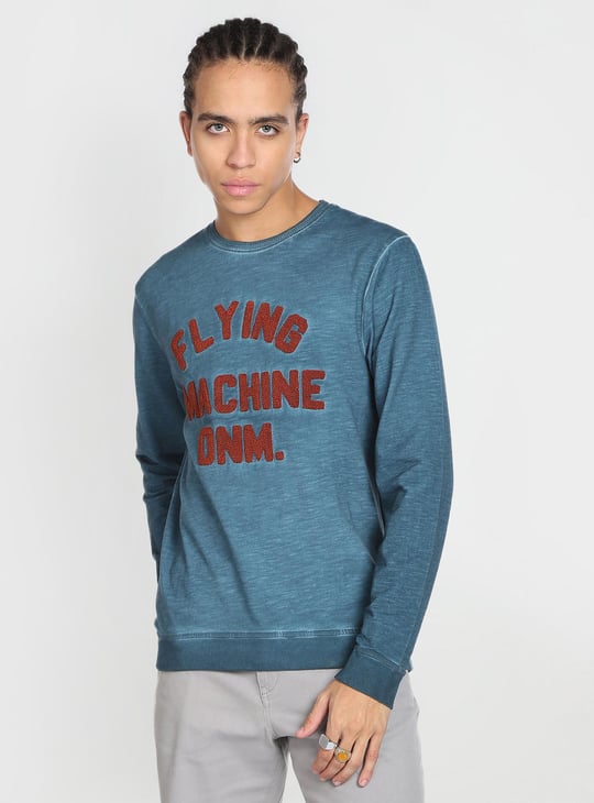 FLYING MACHINE Men Embroidered Regular Fit Sweatshirt