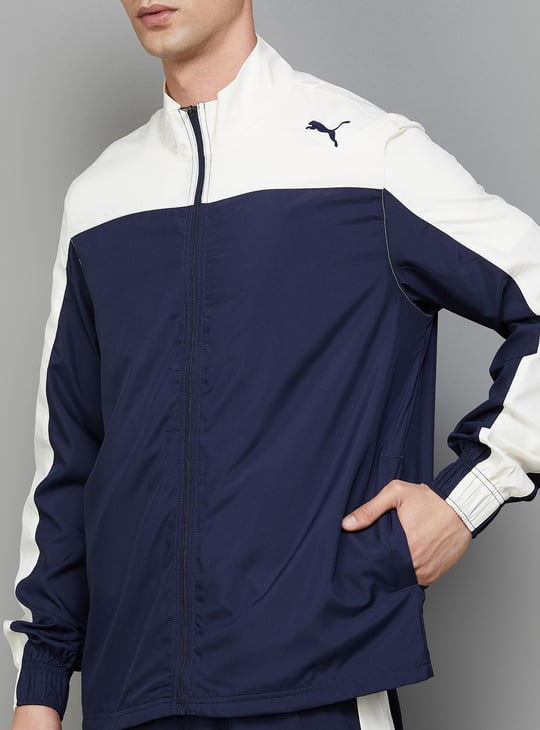 PUMA Men Solid Side-Taped Zip-Up Tracksuit