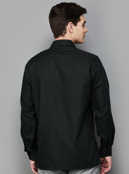 VAN HEUSEN Men Solid Regular Fit Formal Shirt Green