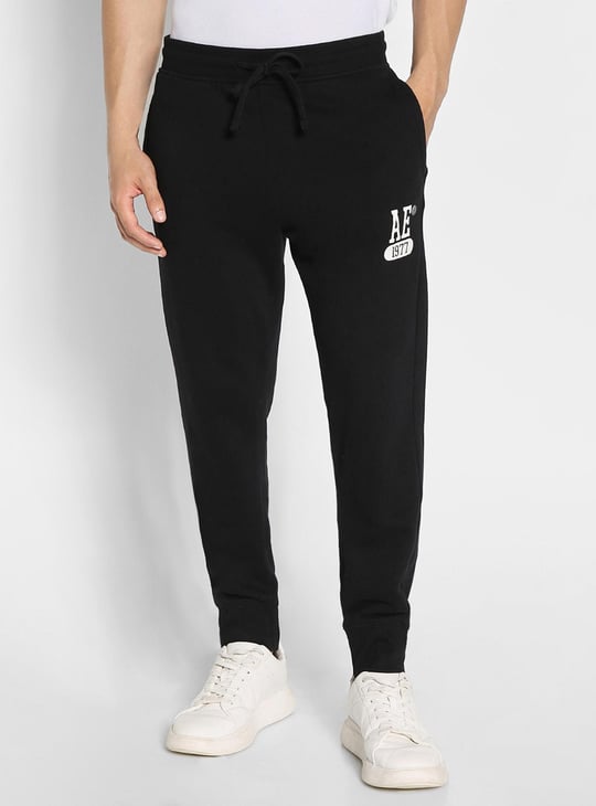 AMERICAN EAGLE Men Solid Regular Fit Joggers Black