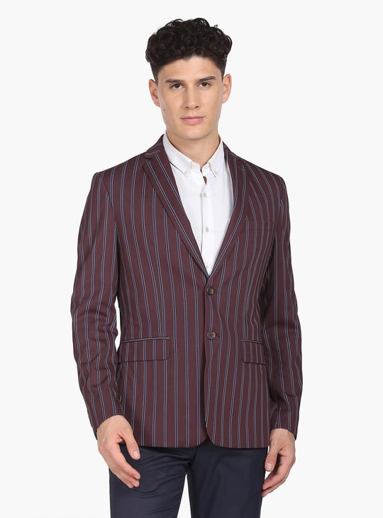 ARROW Men Striped Slim Fit Formal Blazer