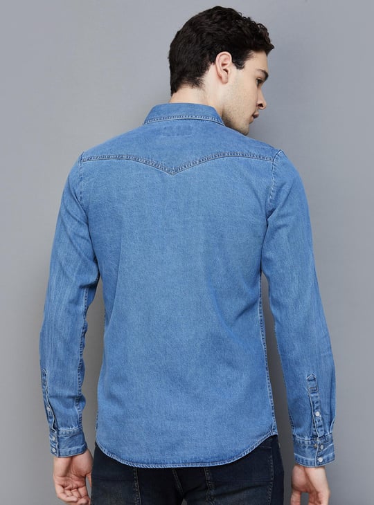 Shops being human denim shirts