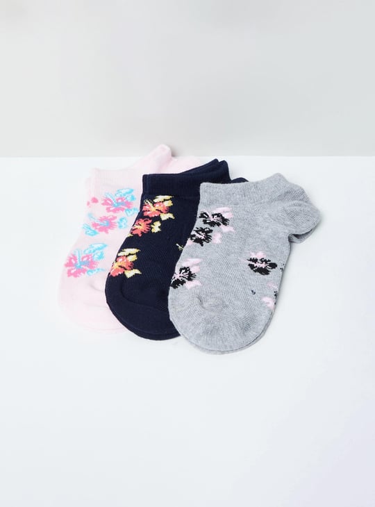 MAX Women Floral Patterned Ankle-Length Socks - Pack of 3