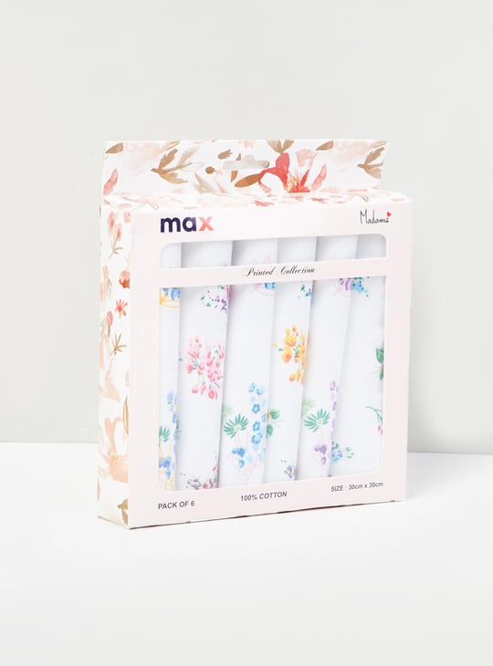 Women Printed Handkerchief- Pack of 6 