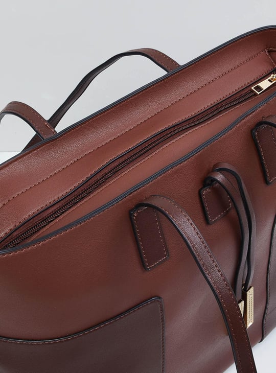 MAX Women Solid Handheld Bag | Brown | PU