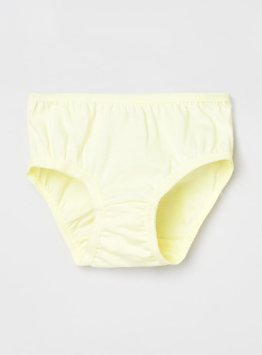 Girls Solid Elasticated Briefs - Pack of 3 