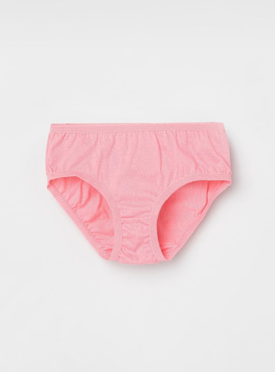 Girls Solid Elasticated Briefs - Pack of 3 