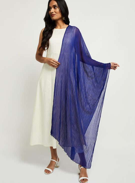 Women Solid Beaded Hem Dupatta