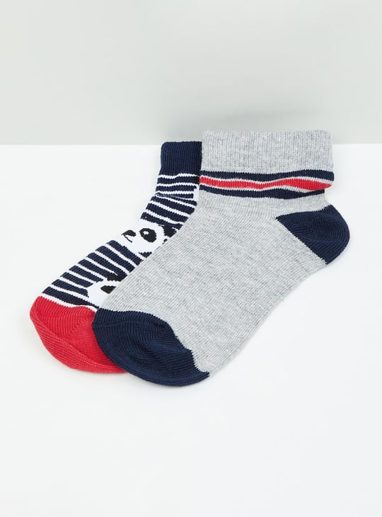 Boys Patterned Ankle-Length Socks - Pack of 2