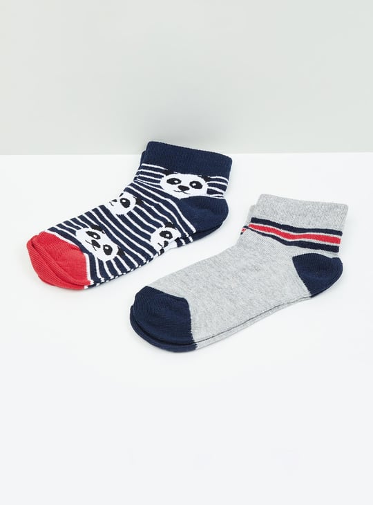 Boys Patterned Ankle-Length Socks - Pack of 2