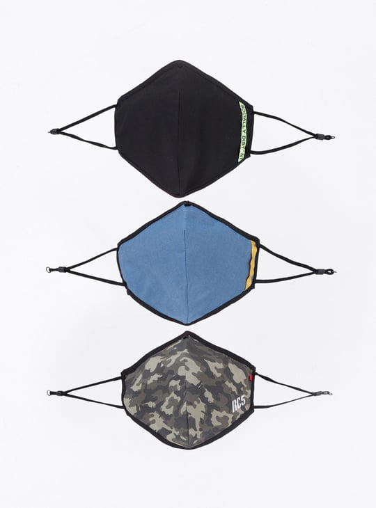 Men Printed Face Mask - Set of 3