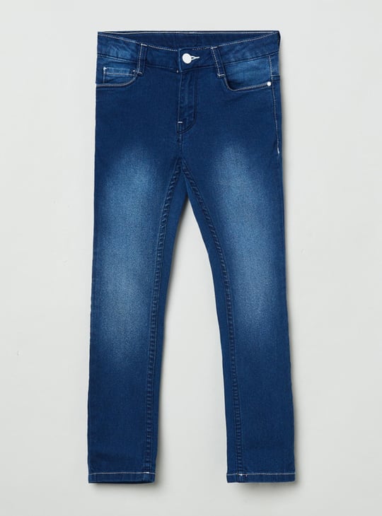 MAX Girls Medium-Washed Slim Fit Denim Jeans