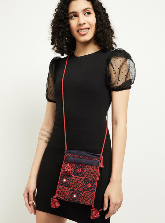 Women Embroidered Sling Bag 