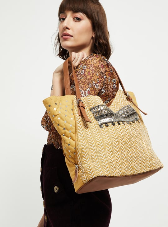 MAX Women Embellished Tote Bag