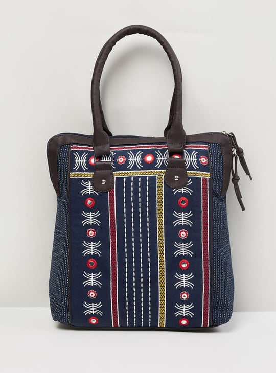 MAX Women Mirror Embellished Tote Bag